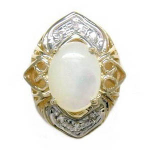 B1303 14K SLIDE WITH MOTHER OF PEARL & 6 DIAMONDS 